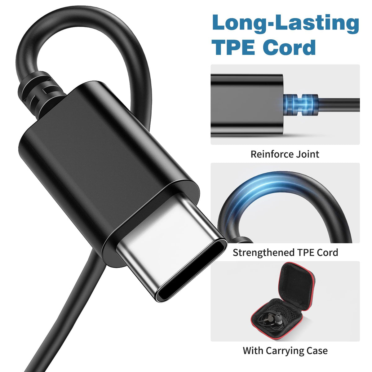 COOYA cable length shown beside ruler for flexible 3.9 ft movement