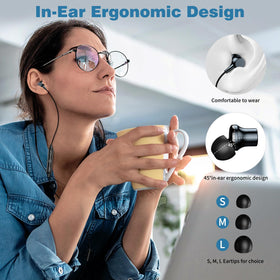 COOYA magnetic earbuds attached together, prevents tangles for easy storage