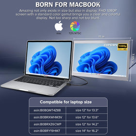 CopGain P1M magnetic folding design secures the screen on the laptop