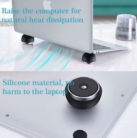 COPORA magnetic suction detail demonstrating strong adhesion and stable laptop support