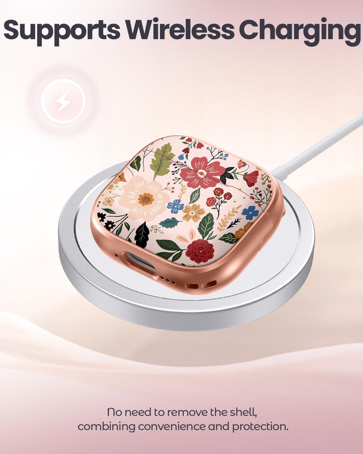 Coralogo AirPods 4 beige-pattern case offers lightweight daily protection.