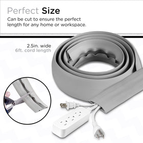Cordinate 6ft floor cord cover right view demonstrates low-profile cable management for any space.