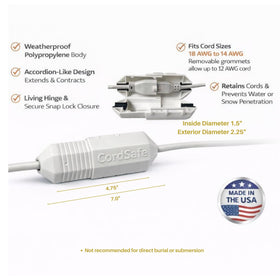 CordSafe Plus plug-stabilizer secures connections to prevent accidental unplugging.