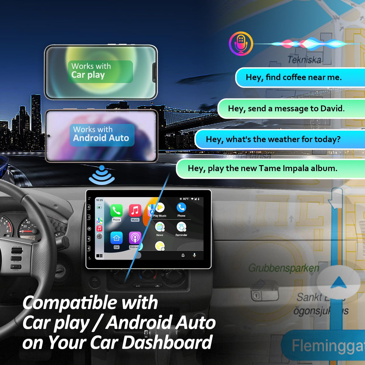 COREHAN wireless CarPlay and Android Auto for cord-free smartphone use