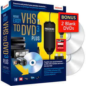 Corel Roxio front package view showing kit and included discs, clear setup benefit