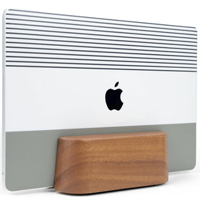 COREMINDED front view of walnut laptop stand offering stylish space-saving