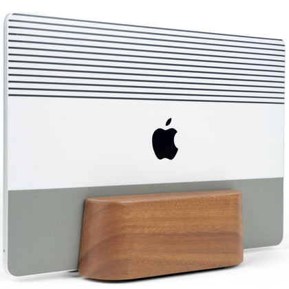 COREMINDED front view of walnut laptop stand offering stylish space-saving