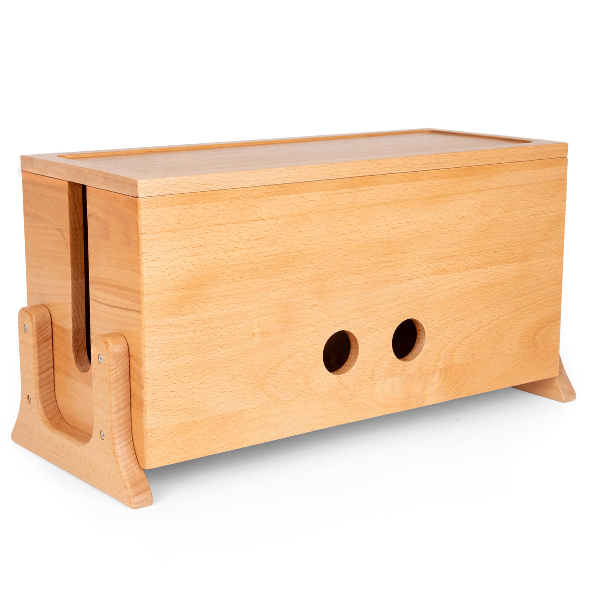 COREMINDED front view wooden cable box hides clutter and improves desk aesthetics