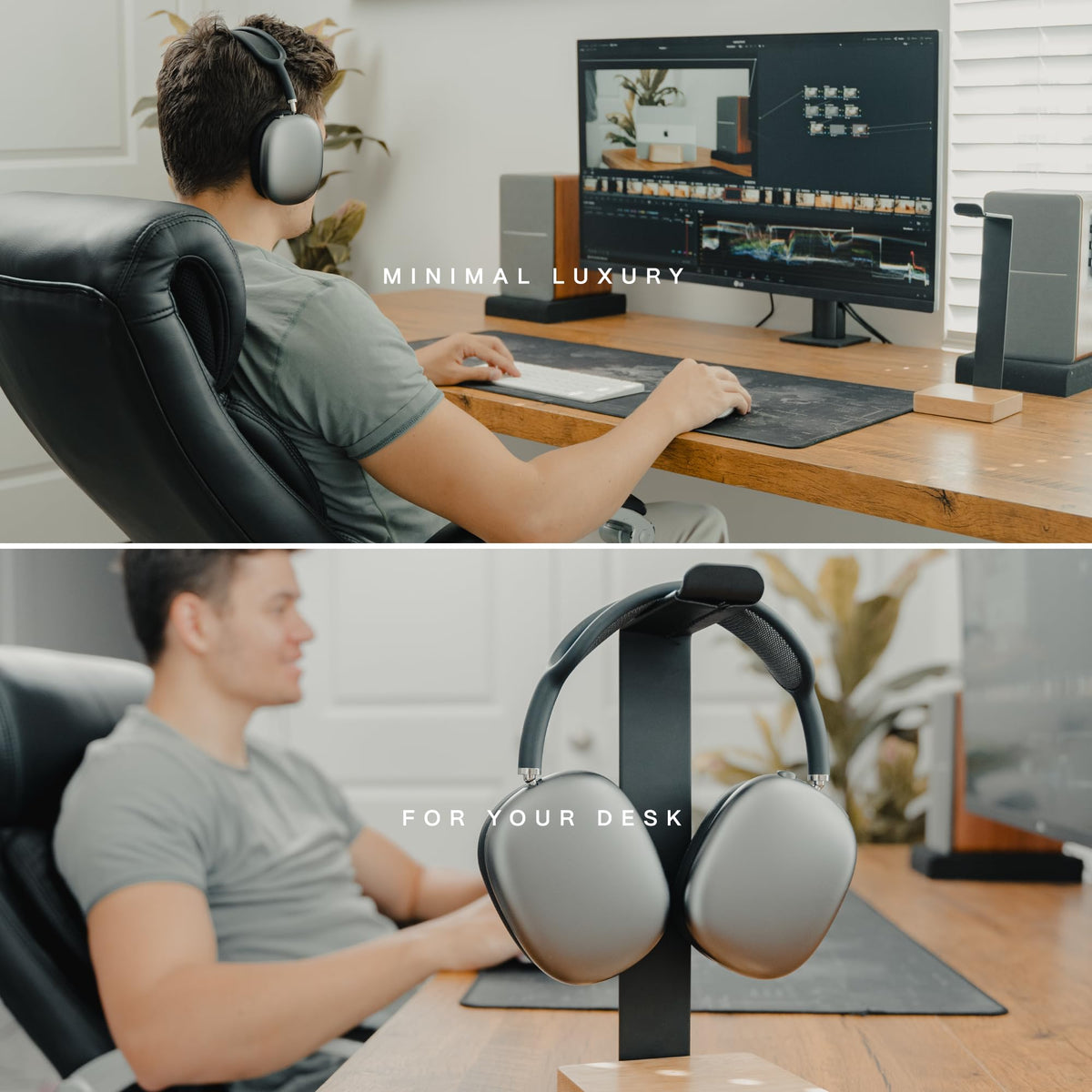 COREMINDED solid wood stand adds warm, premium feel to your workspace.
