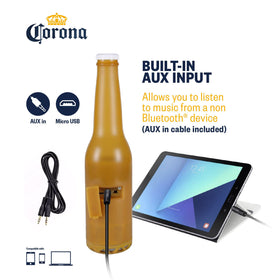 Corona Beer Bottle Bluetooth Speaker back panel with ports