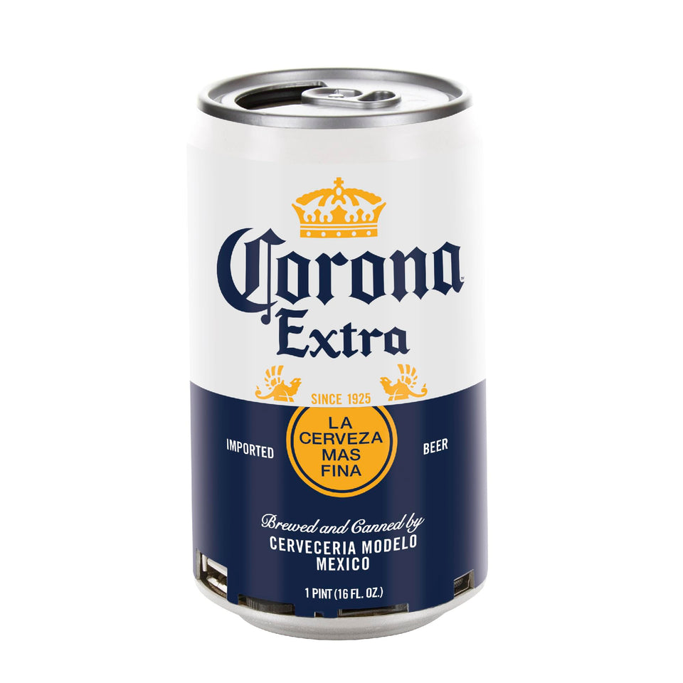 Corona Can Bluetooth Speaker front view, bottle-inspired design for portable vibes.
