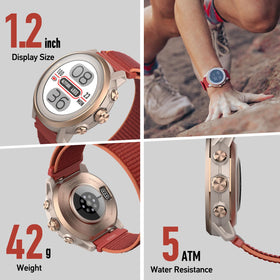 COROS APEX 2 pink titanium bezel for rugged styling and long-lasting durability in workouts