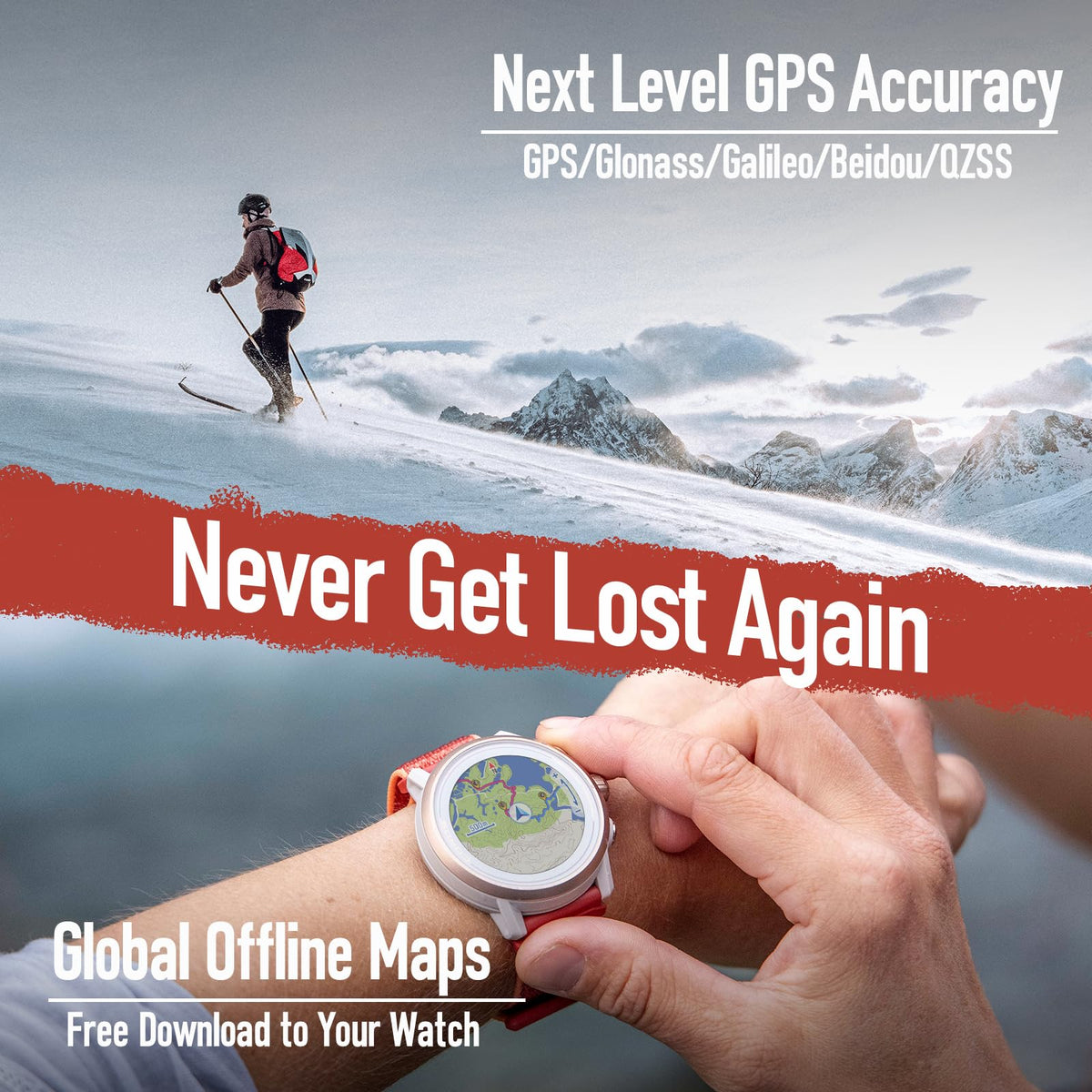 COROS APEX 2 pink on-wrist navigation enables quick route checks during hikes