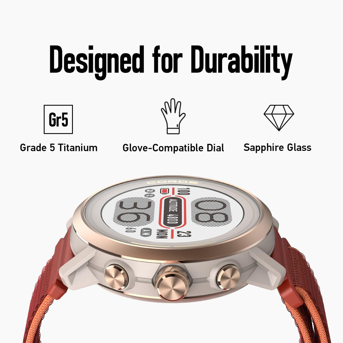COROS APEX 2 titanium bezel endures harsh workouts with premium durability