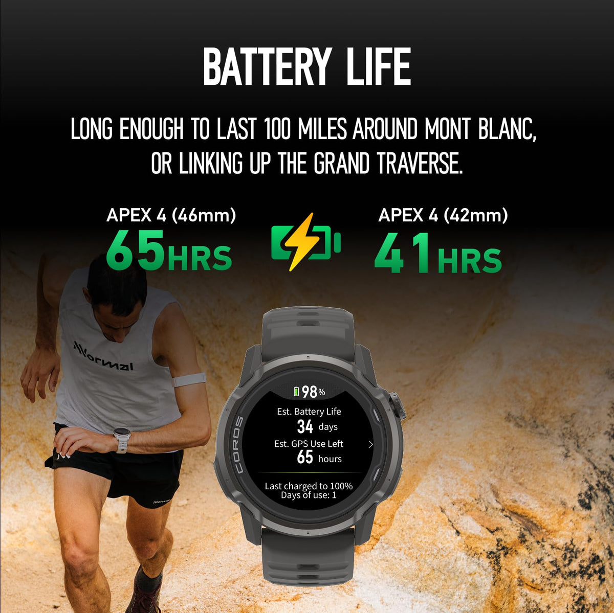 COROS APEX 4 map navigation screen displaying turn-by-turn directions