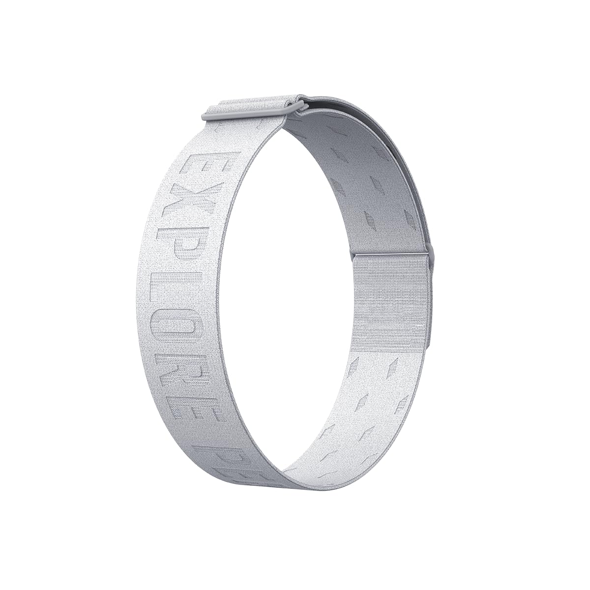 COROS grey armband front view showing snug fit and breathable fabric benefit