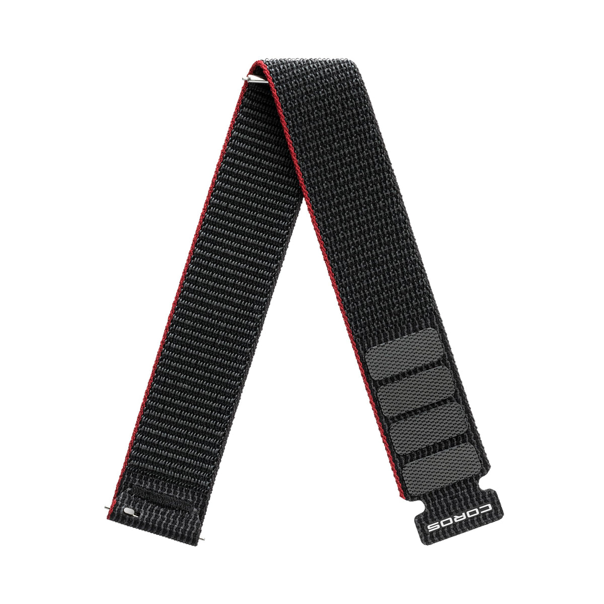 COROS Pace 3 22mm band in black nylon offers a secure, quick-release fit for active wear.