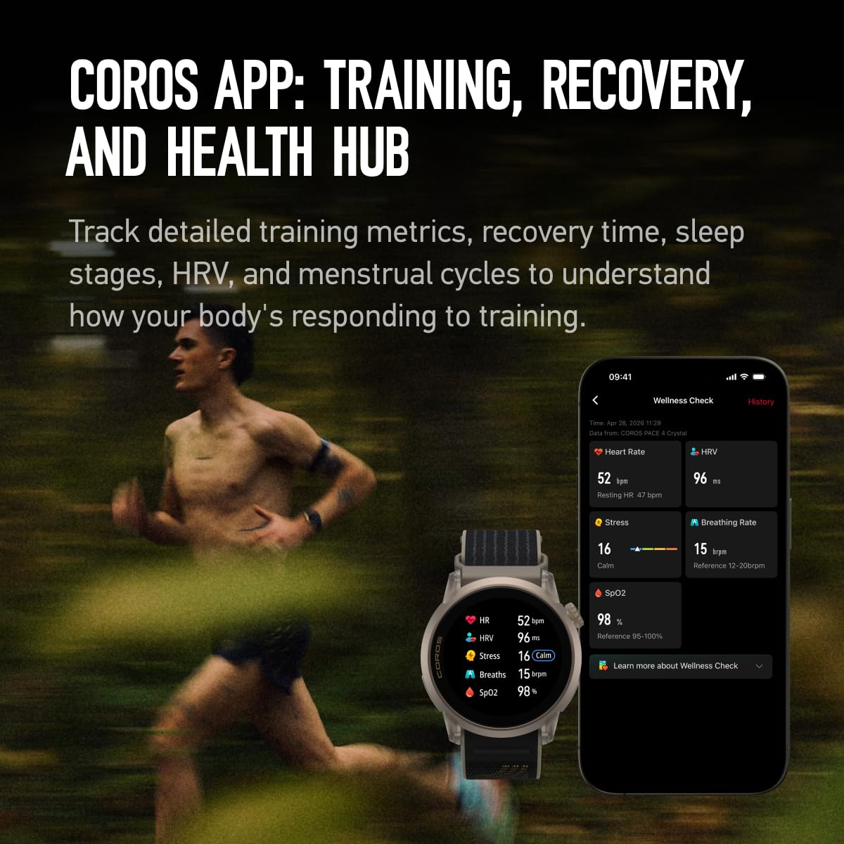 Soft nylon strap and slim profile provide comfortable all day wear during activity