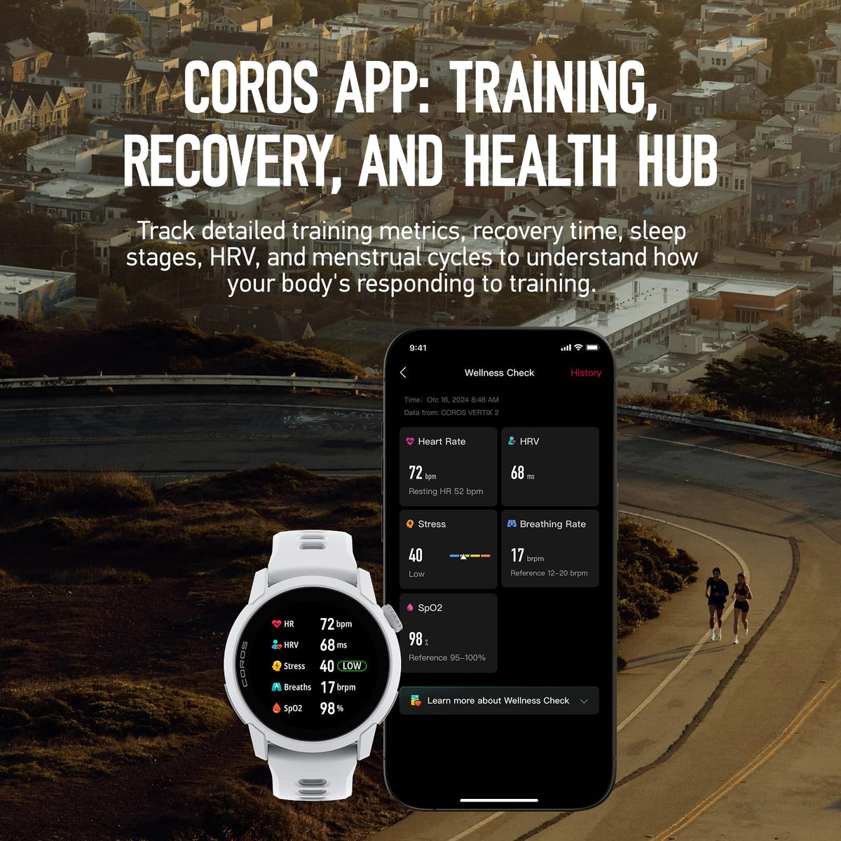 COROS PACE 4 nylon band enables lightweight daily wear.