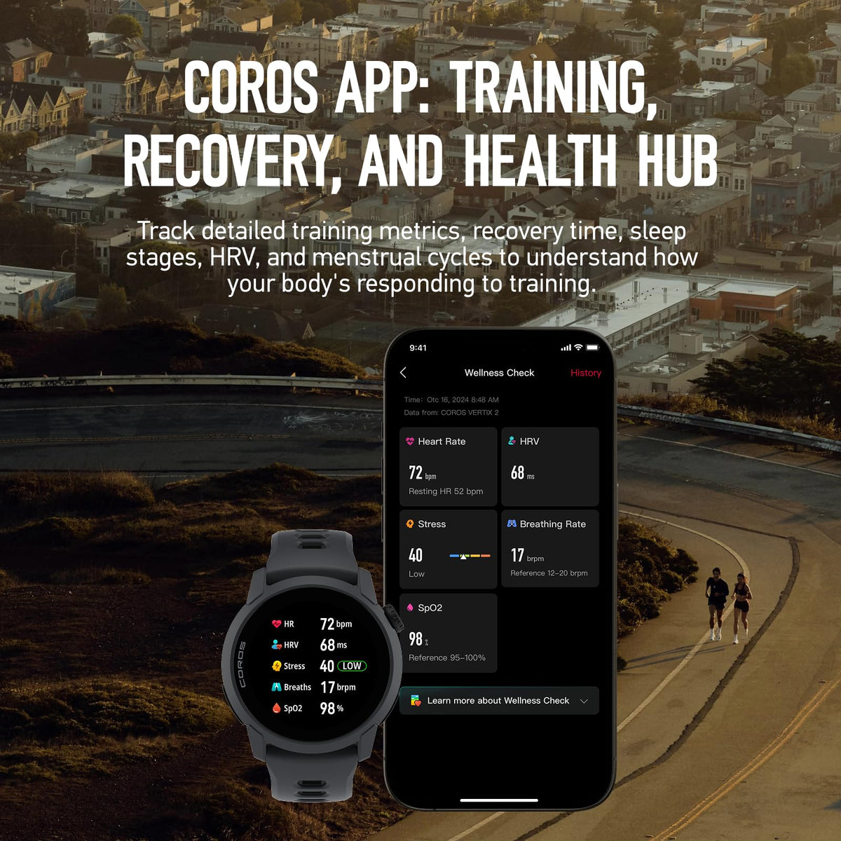 COROS PACE 4 worn during an outdoor run for real-time data.