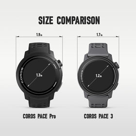 COROS PACE Pro 22mm silicone band fits a wide range of wrists comfortably