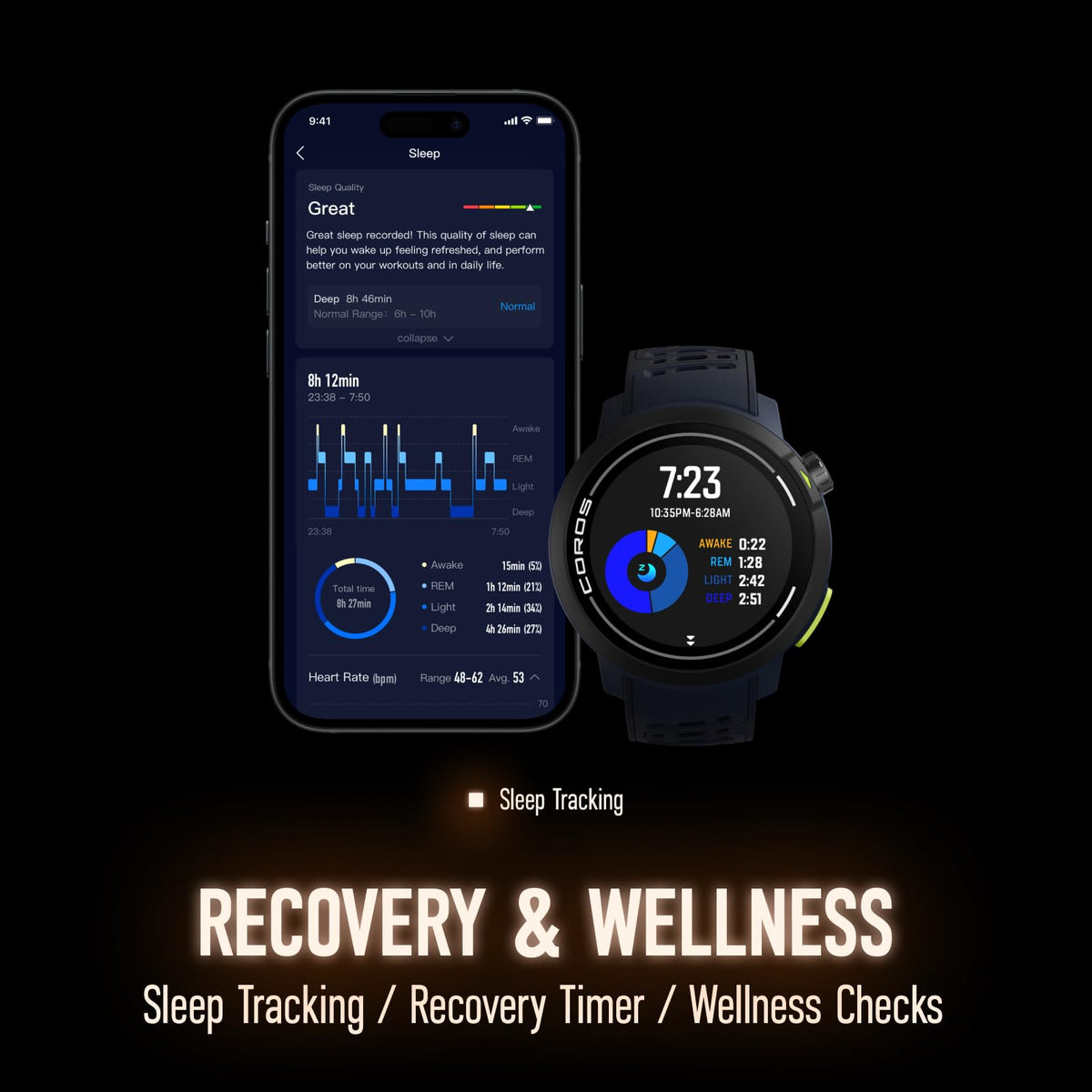COROS Pace Pro 22mm silicone band for secure, comfortable wear