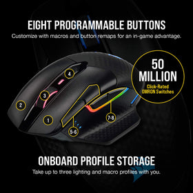 Corsair Dark Core RGB PRO SE eight programmable buttons for macros