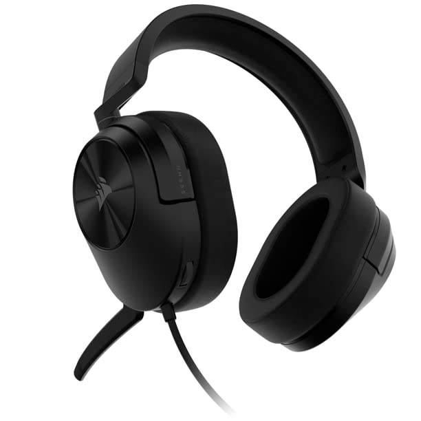 Corsair HS55 inline volume control detail showing quick convenient adjustments benefit