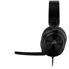 Corsair HS55 worn by model showing secure fit and long-session comfort benefit