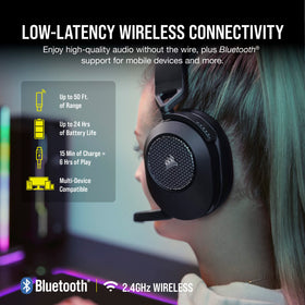 Corsair HS65 battery life up to 24 hours for long sessions