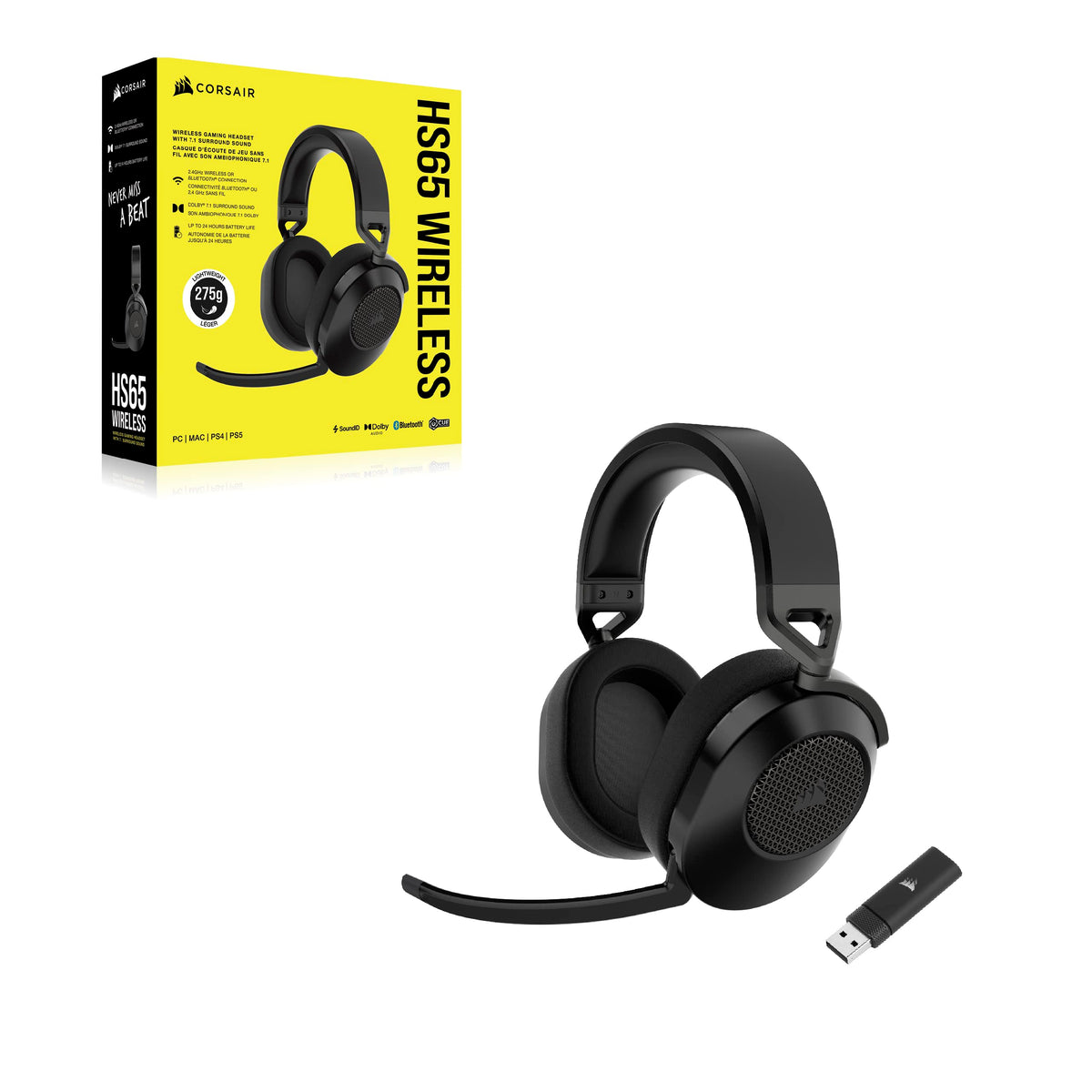 Corsair HS65 Dolby 7.1 surround on PC and Mac for immersive depth
