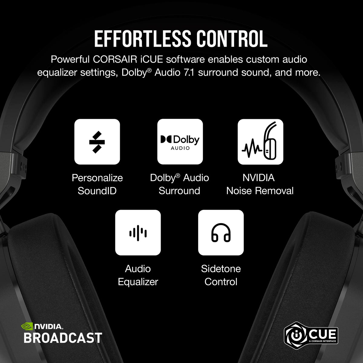 Corsair HS65 iCUE software enables precise EQ and surround settings