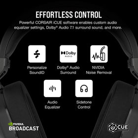 Corsair HS65 iCUE software enables precise EQ and surround settings