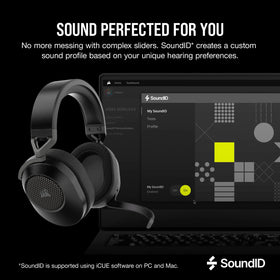 Corsair HS65 omnidirectional mic captures clear voice with flip-to-mute