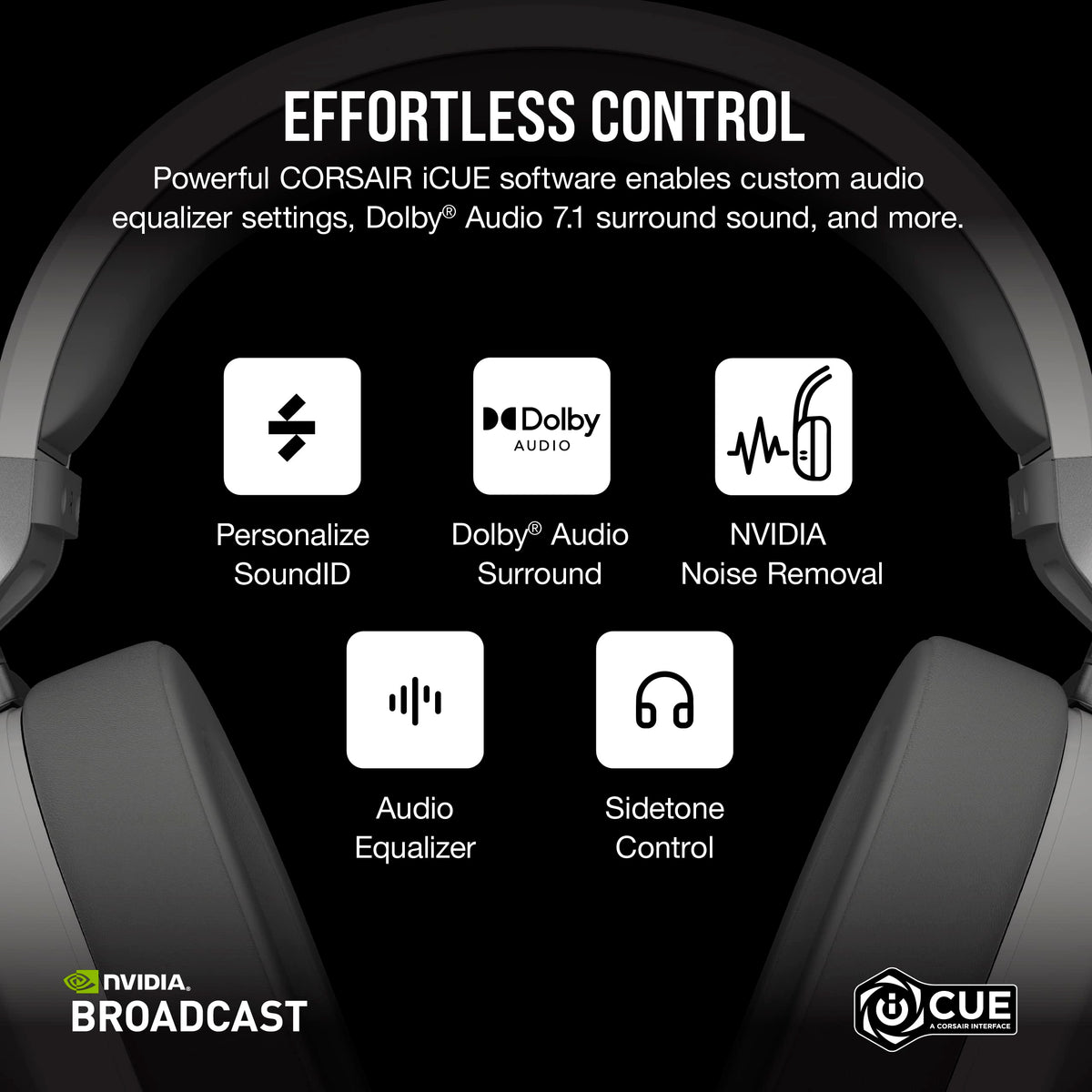Corsair HS65 setup with iCUE software and 7.1 surround features.