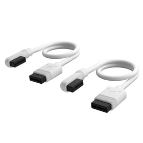 Corsair iCUE Link Slim Cables 200mm straight in white, enabling tidy cable routing.
