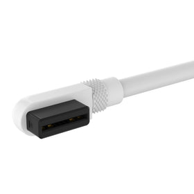 Corsair iCUE Link Slim Cables connectors closeup white, shows slim diameter and build quality.