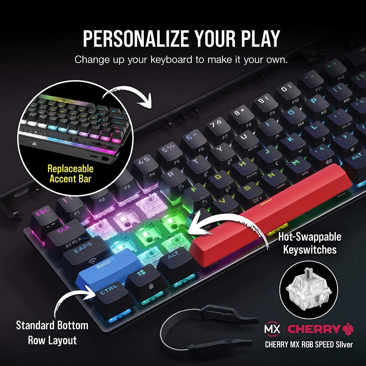 Corsair K70 Pro Mini aluminum frame for durability and portability.
