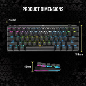 Corsair K70 Pro Mini interchangeable switches for customizable feel.
