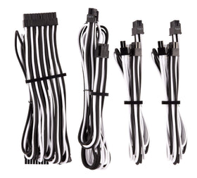 Corsair premium sleeved PSU cables in white and black for a clean build