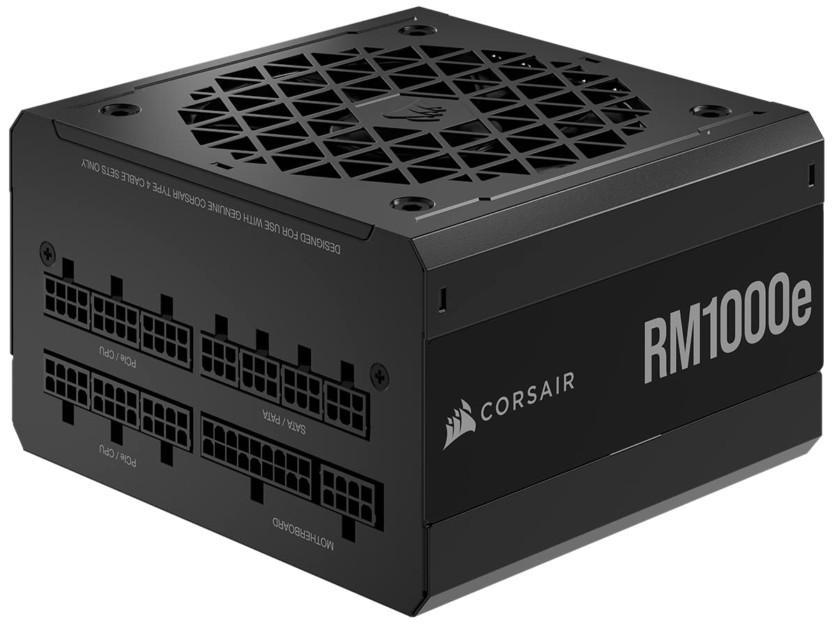 Corsair RM1000e Renewed black finish blends with most builds.