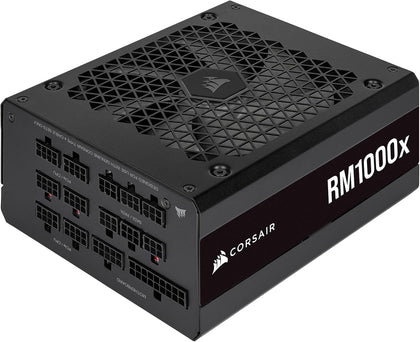 Corsair RM1000x fully modular cables enable clean cable management.