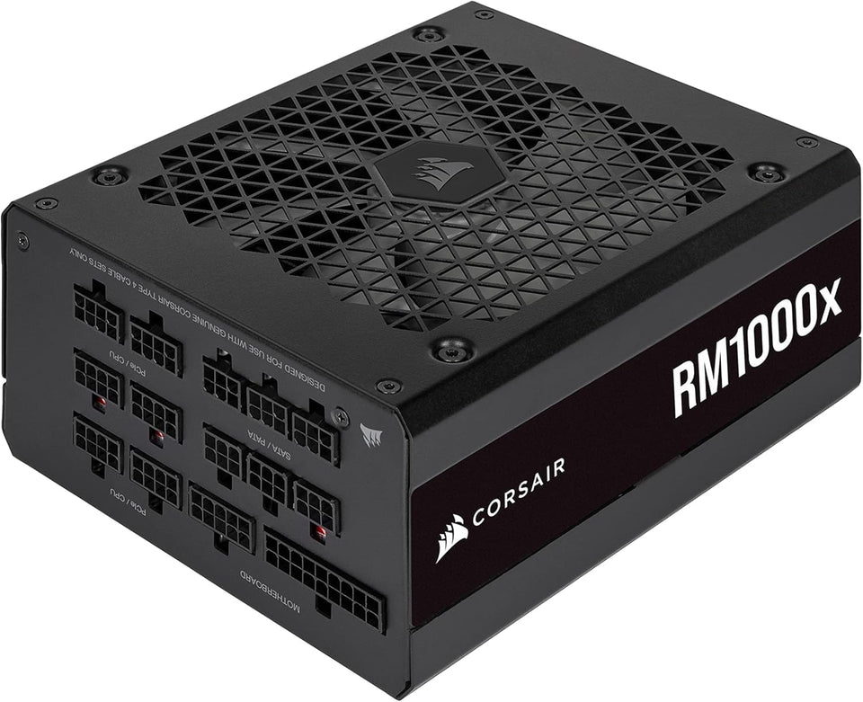 Corsair RM1000x fully modular cables enable clean cable management.