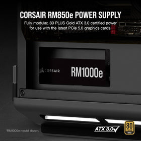 Corsair RM850e uses 105°C rated capacitors for stable power delivery.