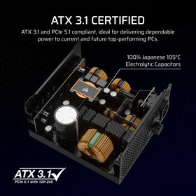 Native 12V-2x6 connector supports modern GPU and CPU configurations.