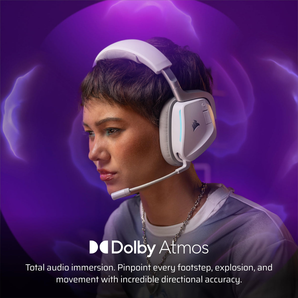 Corsair Void Wireless V2 headset ear cushions emphasize breathable memory foam for long play.