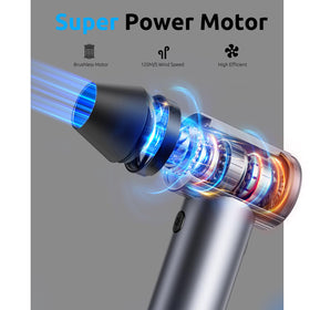 COSANO 300000 rpm air duster cleans car vents and dashboards with powerful gusts.