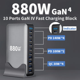 COSCTOR closeup of USB‑C ports and label highlighting fast power delivery