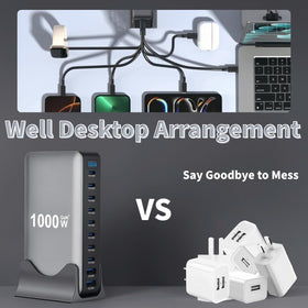 COSCTOR powering multiple devices at once showing efficient simultaneous charging