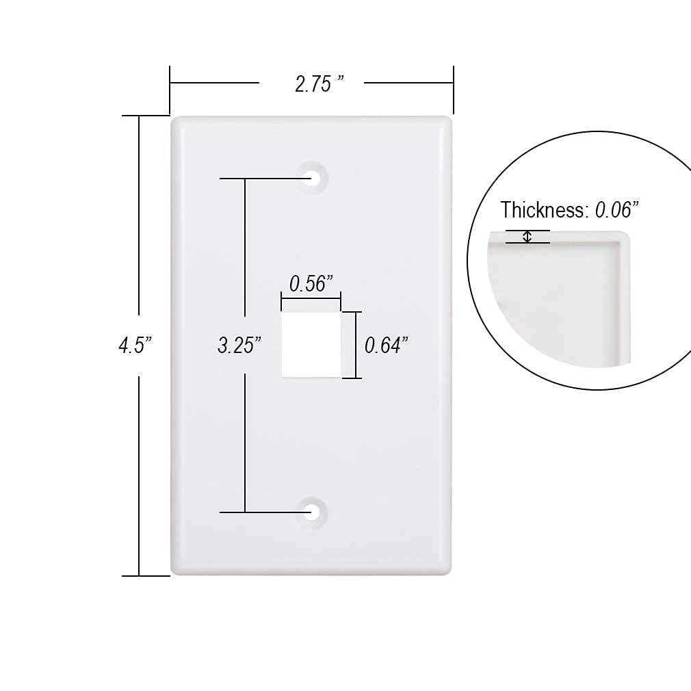 Cosfox 1-Port Keystone Wall Plate with screws included for easy mounting.